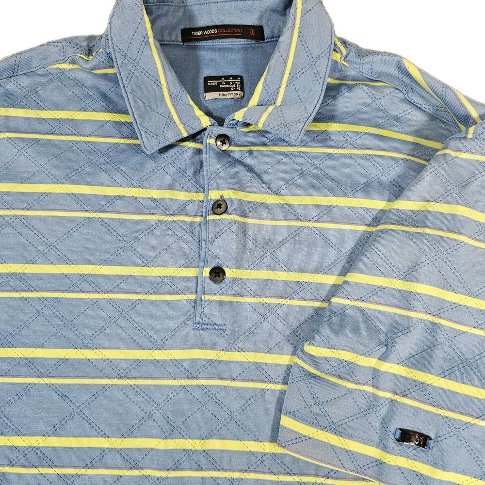 Tiger Woods Polo Shirt Men Medium Nike Golf TW Vintage‎  Dri Fit Dry Collection